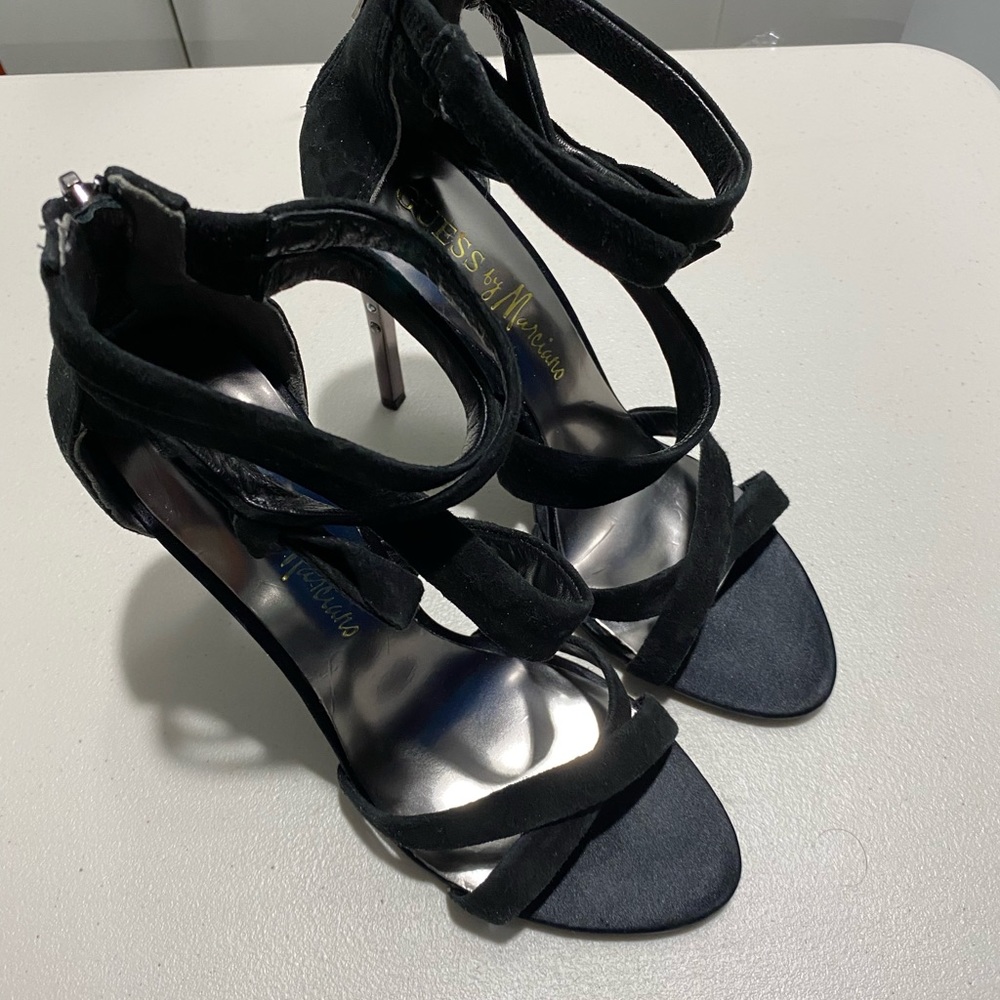 Black suede Marciano heels - Picture 2 of 5